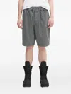 Aries Striped Patch Shorts In Blue