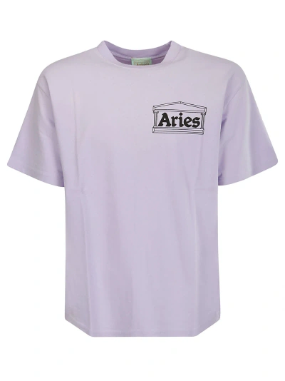 Aries Sunbleached Temple Ss Tee In Faded Purple