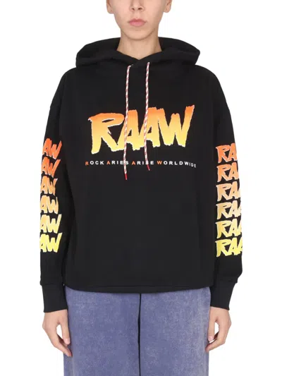 Aries Sweatshirt With Logo Print In Black
