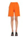 Aries Logo Print Orange Track Shorts