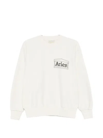 Aries Temple Cotton Sweatshirt In White