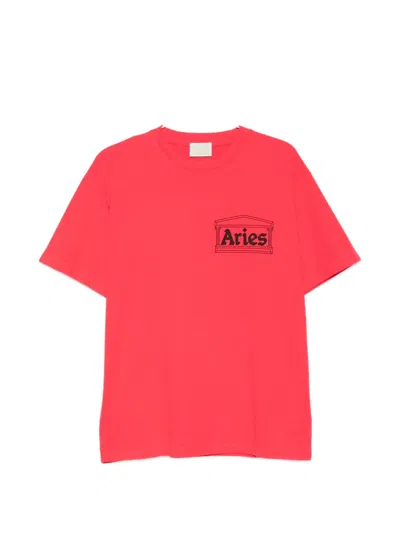Aries Temple Logo-print T-shirt In White