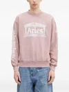 Aries Temple-print Sweatshirt In Pink