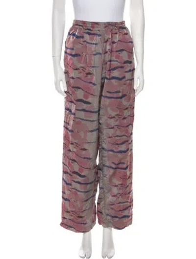 Pre-owned Aries Tie-dye Print Straight Leg Pants In Pink