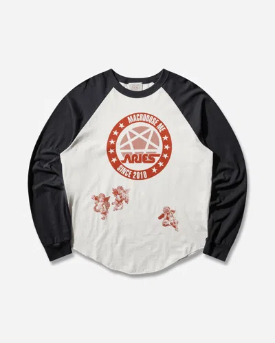 Aries Tracker Raglan Baseball Longsleeve T-shirt In Black