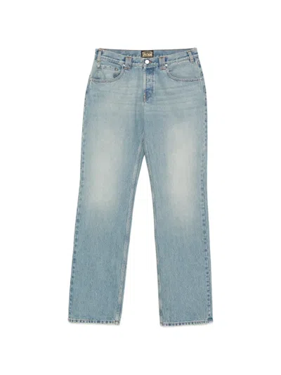Aries Tyrone Distressed Low-rise Jeans In Blue