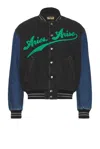 Aries Men S Varsity Denim Jacket Black In Multi