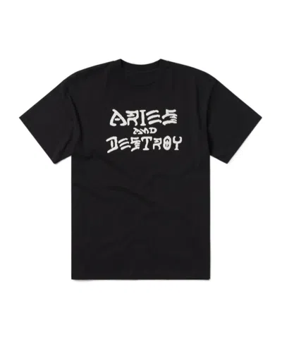 Aries Vintage  And Destroy T-shirt In Black
