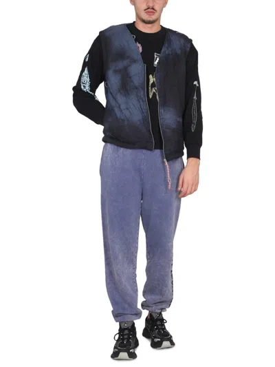 Aries V-neck Polyamide Vest In Blue