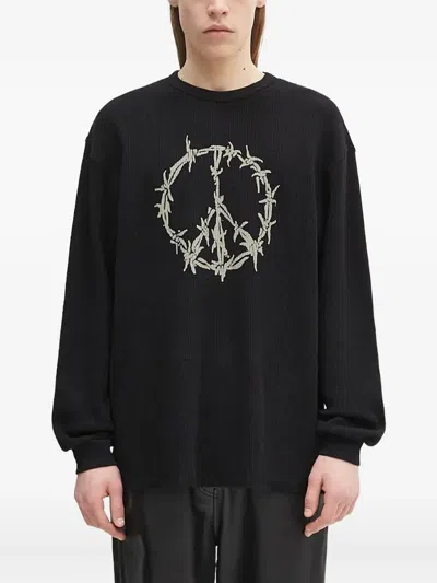 ARIES WAFFLE-KNIT LONG-SLEEVE T-SHIRT