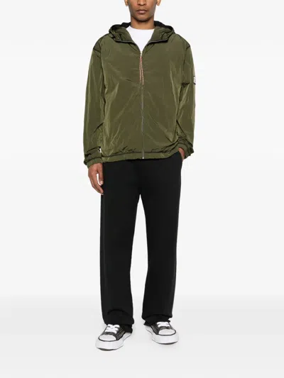 Aries Windcheater Hooded Jacket In Green