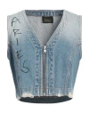 Aries Woman Denim Outerwear Blue Size 4 Cotton In Blue