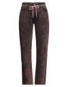 Aries Woman Jeans Burgundy Size 32 Cotton In Burgundy
