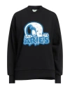 Aries Woman Sweatshirt Black Size L Cotton In Black