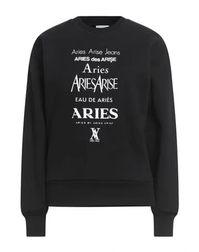 Aries Woman Sweatshirt Black Size S Cotton