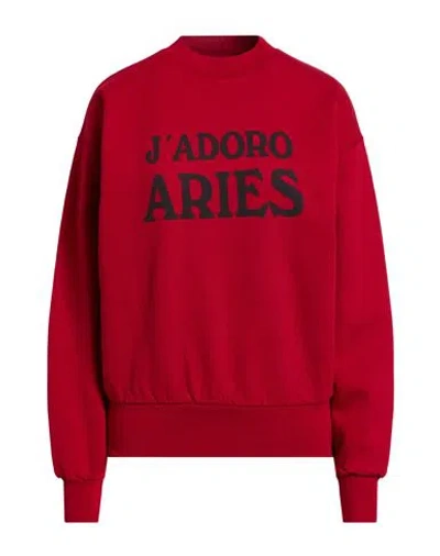 Aries Woman Sweatshirt Red Size L Cotton