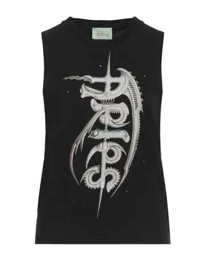 Aries Woman T-shirt Black Size L Cotton