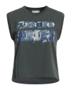Aries Woman T-shirt Charcoal Size 3 Cotton In Gray