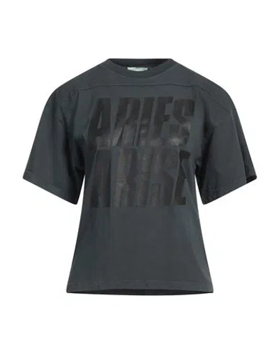 Aries Woman T-shirt Lead Size Xs Cotton In Gray