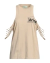 Aries Woman Top Beige Size 2 Cotton In Beige