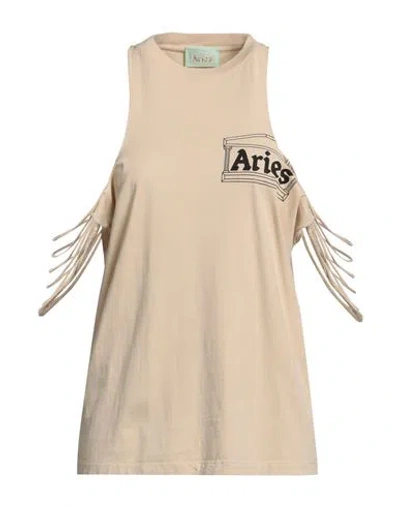 Aries Woman Top Beige Size 2 Cotton