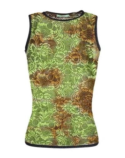 Aries Woman Top Lime Green Size 4 Polyamide, Elastane