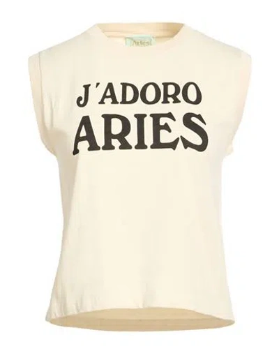 Aries Woman T-shirt Beige Size 2 Cotton In Brown