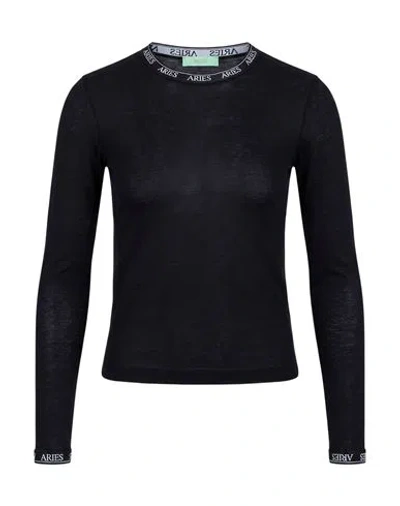 Aries Woman T-shirt Black Size 3 Cotton
