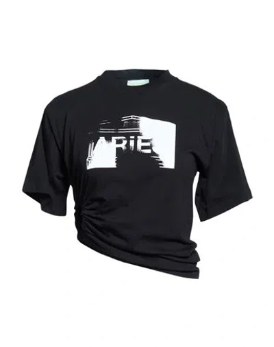 Aries Woman T-shirt Black Size 3 Cotton In Multi