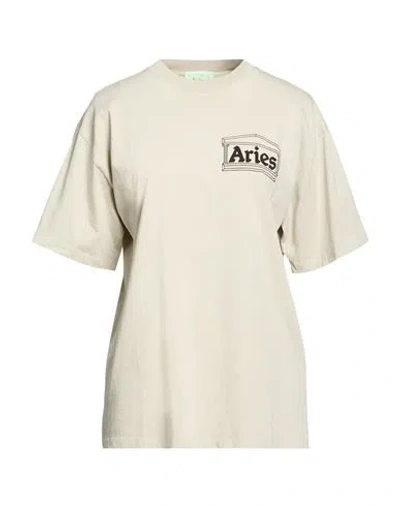 Aries Woman T-shirt Sand Size M Cotton In Gray