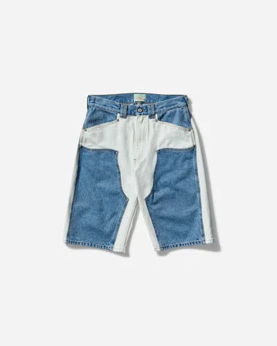 ARIES Women s Patchwork Western Carpenter Shorts White / Indigo