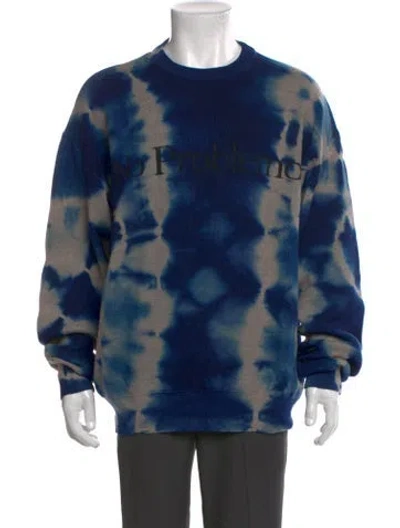 Pre-owned Aries Wool Tie-dye Print Pullover In Blue