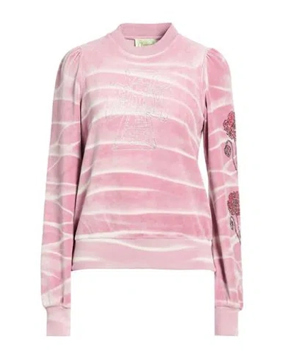 Aries X Juicy Couture Woman Sweatshirt Pink Size L Cotton, Polyamide