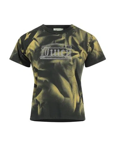 Aries X Juicy Couture Woman T-shirt Dark Green Size 4 Cotton
