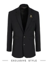 Aries X Yoox Blazer Black Size M Polyester, Virgin Wool, Elastane In Black