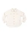 Ariko Bucky Split Hem Shirt Jacket In White