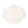 Ariko Bucky Split Hem Shirt Jacket In White
