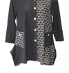 Aris A. Women's Mandarin Knit Jacket - Plus In Black & White In Multi