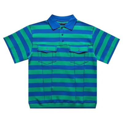 Pre-owned Aris Tatalovich Stripe Trucker Polo 'blue' | Men's Size S