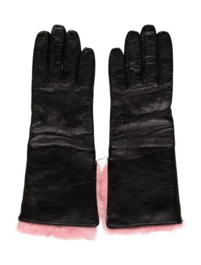 Pre-owned Aristide Leather Gloves W/tags In Black