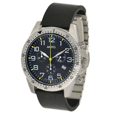 Pre-owned Aristo Carbon Quartz Trophy-chronograph Model 4h157g Carbon/stainless Steel