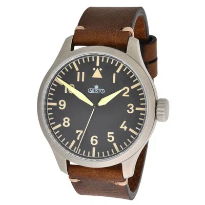 Pre-owned Aristo Observer 7h102 Stainless Steel Leather 5atm Swiss Automatic Movement