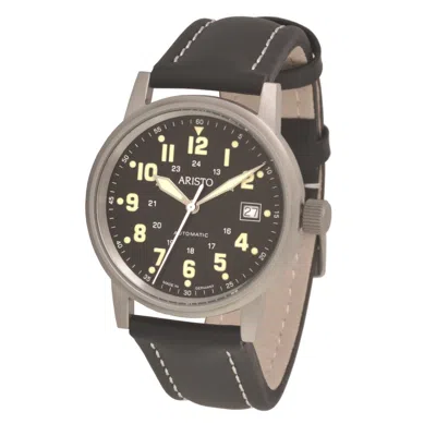 Pre-owned Aristo Aviator Automatic Watch Unisex Model 3h11 Leather Wrist Band 10atm