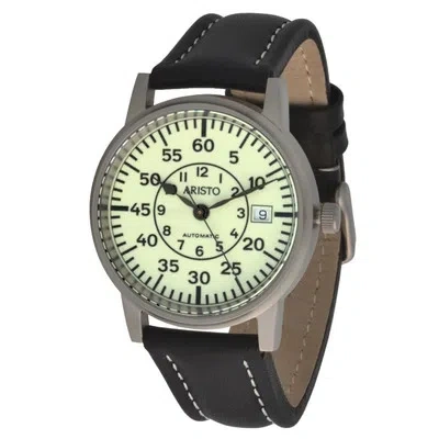 Pre-owned Aristo U-boat 3h18 Unisex Automatic Watch 10atm Leather/textile Swiss Movement In Black