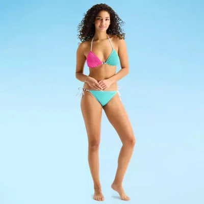 Arizona Adjustable Straps Juniors Triangle Bikini Swimsuit Top In Multi