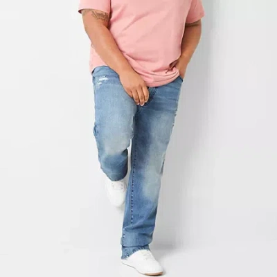 Arizona Advance Flex 360 Big And Tall Mens Straight Leg Relaxed Fit Jean In Blue