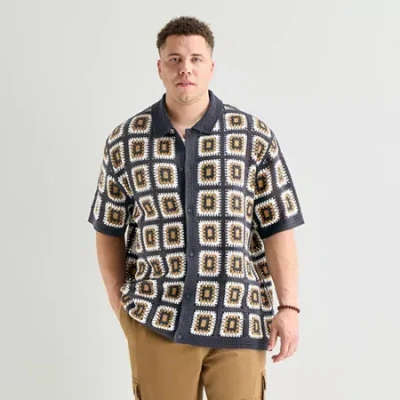 Arizona Big And Tall Mens Short Sleeve Pullover Sweater In Multi