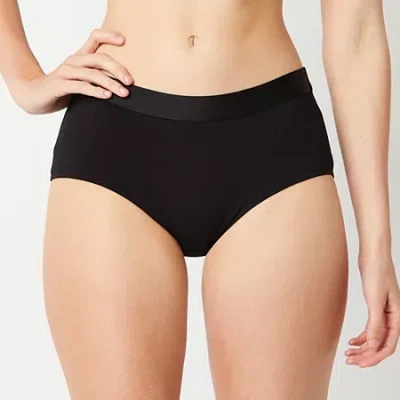 Arizona Body Cotton Elastic Waist Boyshort Panty In Black