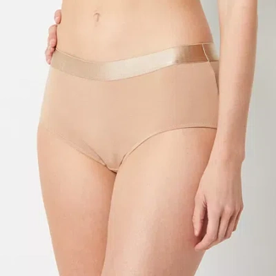 Arizona Body Cotton Elastic Waist Boyshort Panty In Sand