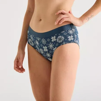 Arizona Body Cotton Elastic Waist Hipster Panty In Blue